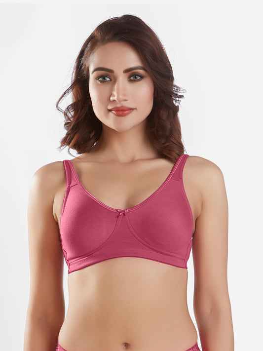 Non Padded Wirefree Cotton Polyester Medium Coverage Moulded Comfort Bra with Adjustable Straps – Yaris