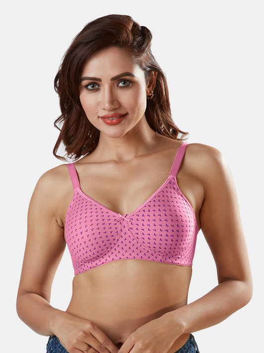 Non-Padded-Non-Wired-Full-Cup-Bra-with-Medium-Coverage-and-Adjustable-Straps-in-Cotton-Polyester-Anita-Fuchsia-Front