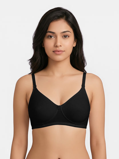 Lightly Padded Wirefree T-Shirt Bra for Women | Medium Coverage Convertible Straps - 0015