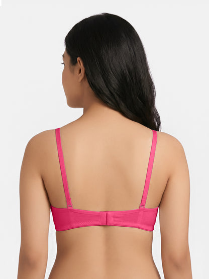 Lightly Padded Wirefree T-Shirt Bra for Women | Medium Coverage Convertible Straps - 0015