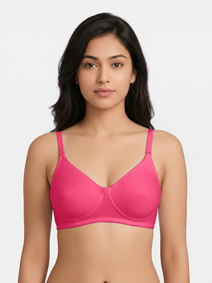Lightly Padded Wirefree T-Shirt Bra for Women | Medium Coverage Convertible Straps - 0015