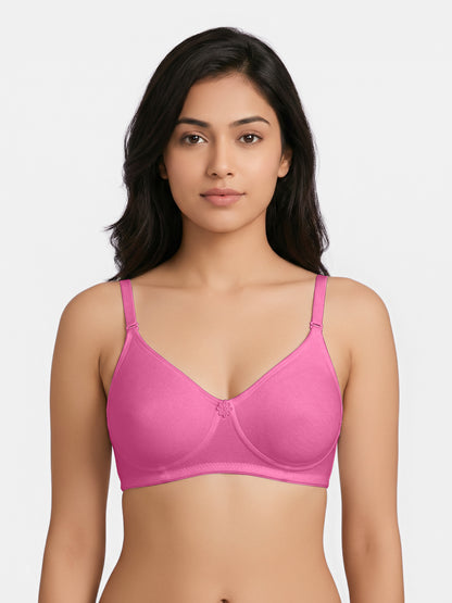 Lightly Padded Wirefree T-Shirt Bra for Women | Medium Coverage Convertible Straps - 0015