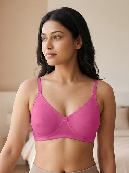 Lightly Padded Wirefree T-Shirt Bra for Women | Medium Coverage Convertible Straps - 0015