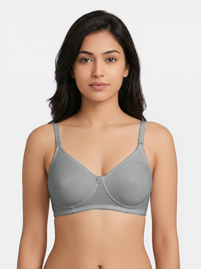 Lightly Padded Wirefree T-Shirt Bra for Women | Medium Coverage Convertible Straps - 0015