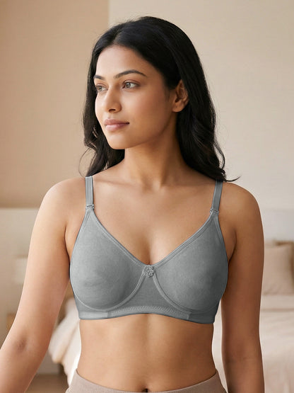 Lightly Padded Wirefree T-Shirt Bra for Women | Medium Coverage Convertible Straps - 0015