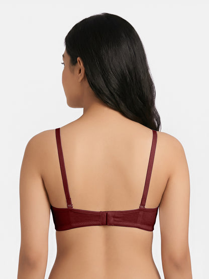 Lightly Padded Wirefree T-Shirt Bra for Women | Medium Coverage Convertible Straps - 0015