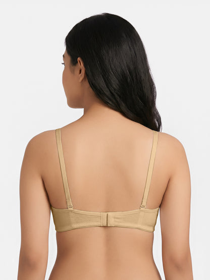 Lightly Padded Wirefree T-Shirt Bra for Women | Medium Coverage Convertible Straps - 0015