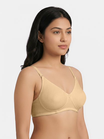 Lightly Padded Wirefree T-Shirt Bra for Women | Medium Coverage Convertible Straps - 0015