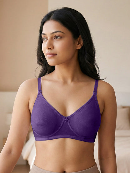 Lightly Padded Wirefree T-Shirt Bra for Women | Medium Coverage Convertible Straps - 0015