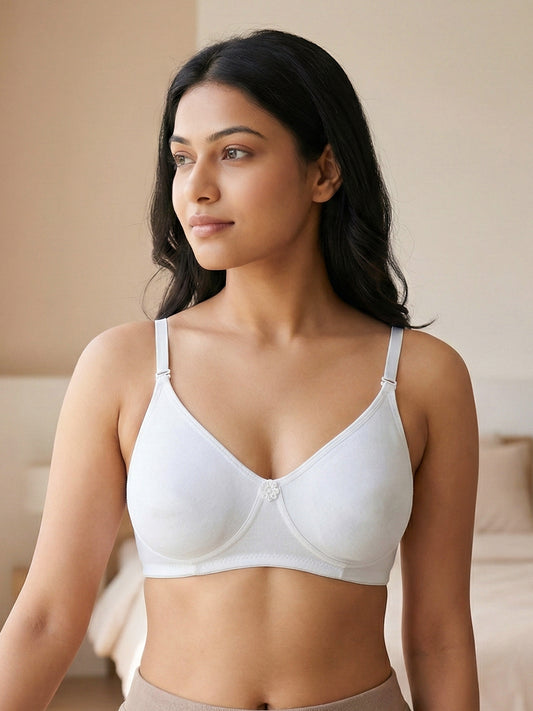 Lightly Padded Wirefree T-Shirt Bra for Women | Medium Coverage Convertible Straps - 0015