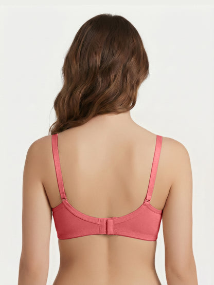 Lightly Padded Wirefree Medium Coverage Plunge Bra with Detachable Straps – 001