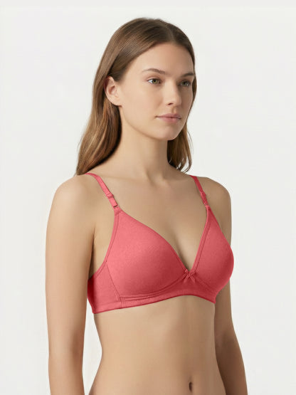Lightly Padded Wirefree Medium Coverage Plunge Bra with Detachable Straps – 001