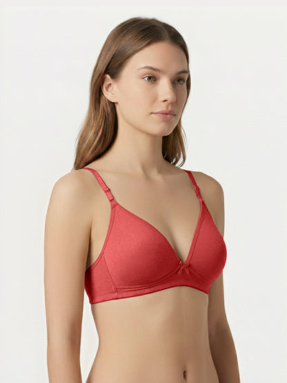 Lightly Padded Wirefree Medium Coverage Plunge Bra with Detachable Straps – 001