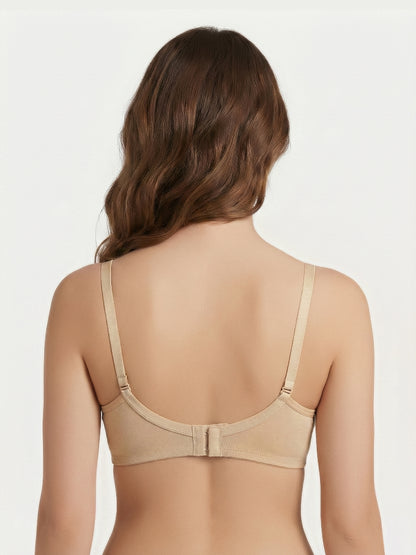 Lightly Padded Wirefree Medium Coverage Plunge Bra with Detachable Straps – 001