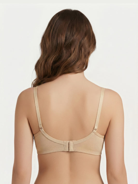 Lightly Padded Wirefree Medium Coverage Plunge Bra with Detachable Straps – 001