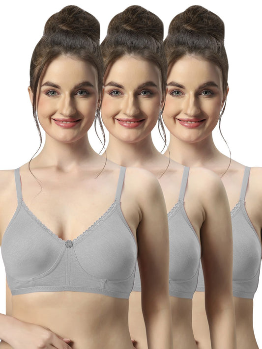 Lightly Padded Wire-Free Bra with Medium Coverage and Detachable Straps in Nylon-Spandex - Pamela