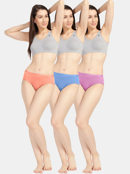 Full Coverage Mid Rise Hipster Seamless Soft  Modal Spandex Everyday Panty with Concealed waistband - 3110