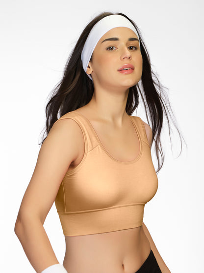 Non Padded Wirefree Full Coverage Sports Bra in Breathable Lycell Spandex Fabric with U-Back – ACTION