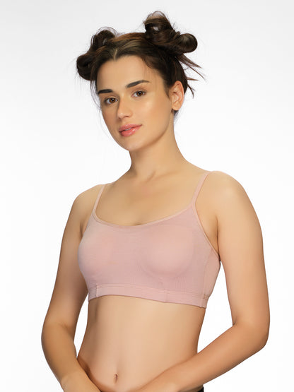 Padded Wirefree Medium Coverage Modal Spandex T-Shirt Bra with Adjustable Straps and U-Back – AURA
