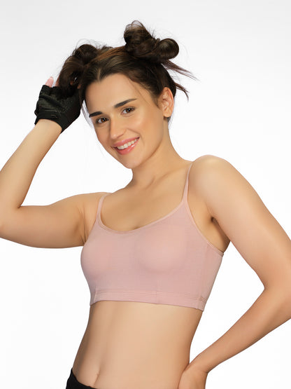 Padded Wirefree Medium Coverage Modal Spandex T-Shirt Bra with Adjustable Straps and U-Back – AURA