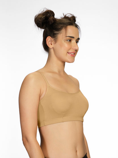 Padded Wirefree Medium Coverage Modal Spandex T-Shirt Bra with Adjustable Straps and U-Back – AURA