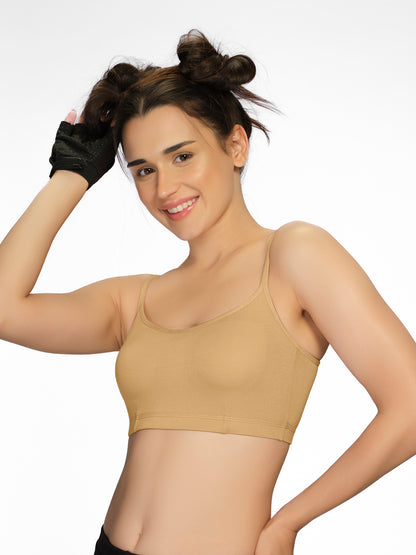 Padded Wirefree Medium Coverage Modal Spandex T-Shirt Bra with Adjustable Straps and U-Back – AURA