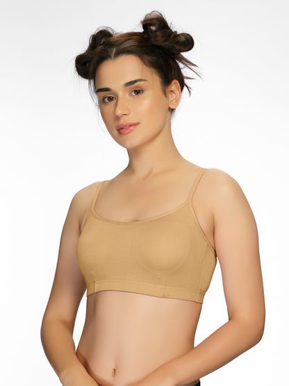 Padded Wirefree Medium Coverage Modal Spandex T-Shirt Bra with Adjustable Straps and U-Back – AURA