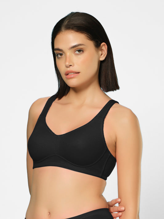 Non-Padded Wirefree Full Coverage Polyester Cotton Everyday Bra with U-Back – BELLI