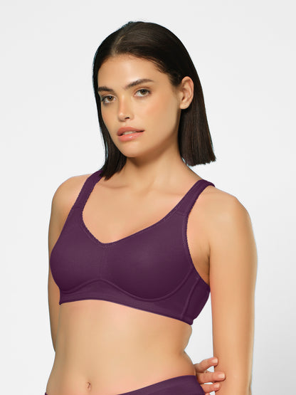 Non-Padded Wirefree Full Coverage Polyester Cotton Everyday Bra with U-Back – BELLI