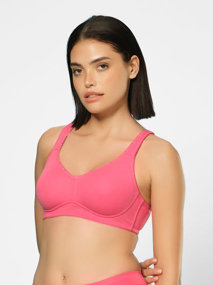 Non-Padded Wirefree Full Coverage Polyester Cotton Everyday Bra with U-Back – BELLI