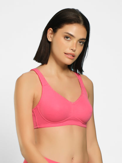 Non-Padded Wirefree Full Coverage Polyester Cotton Everyday Bra with U-Back – BELLI