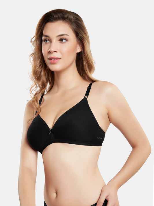 Non Padded Wirefree Medium Coverage Polyester Cotton Everyday Bra with Adjustable Straps – OMANIA