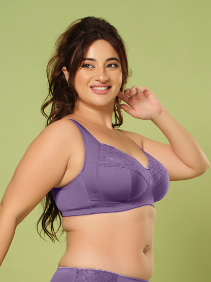 Sonari Women’s Bluma Ultimate Lift Bra | 3-Piece Cup, Full Coverage, Lace Styling, Side Support, Wide Cushioned Straps | Everyday Comfort & Support