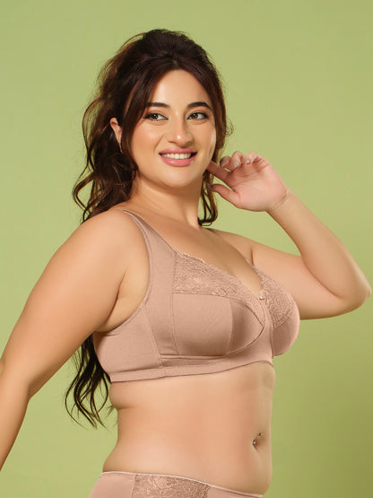 Sonari Women’s Bluma Ultimate Lift Bra | 3-Piece Cup, Full Coverage, Lace Styling, Side Support, Wide Cushioned Straps | Everyday Comfort & Support