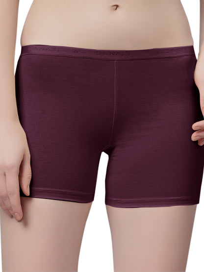 Full Coverage Mid Rise Breathable Soft Cotton Womens Everyday Boy shorts Panty with Non Concealed Waistband - Bree