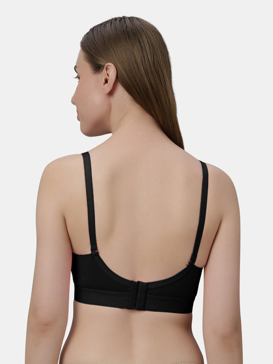 Women’s Non-Padded Wirefree Medium Coverage Bra with Detachable Straps and Wide Underbust Band – BRITNEY NX