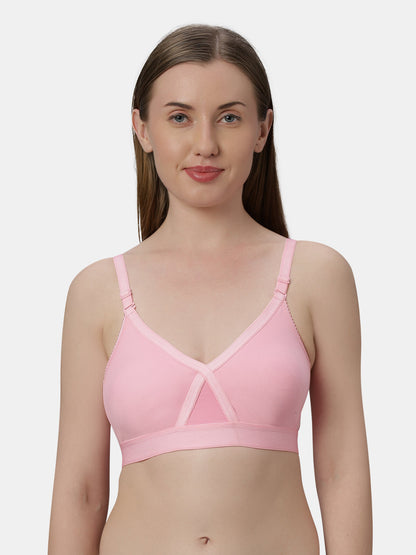 Women’s Non-Padded Wirefree Medium Coverage Bra with Detachable Straps and Wide Underbust Band – BRITNEY NX