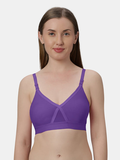 Women’s Non-Padded Wirefree Medium Coverage Bra with Detachable Straps and Wide Underbust Band – BRITNEY NX