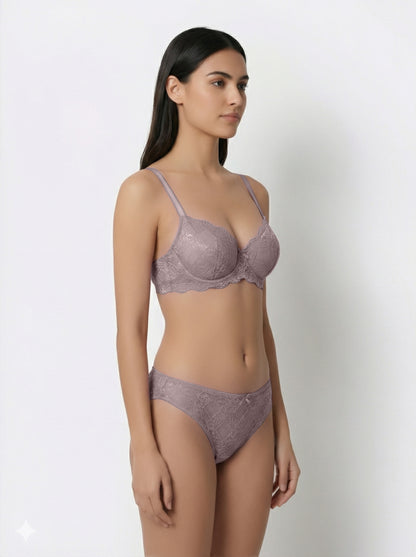 Sonari Women’s Camila Bridal Lace Bra and Panty Set | Padded Wire Free Bra, Medium Coverage, Adjustable Straps | Elegant Everyday and Occasion Wear| Camila