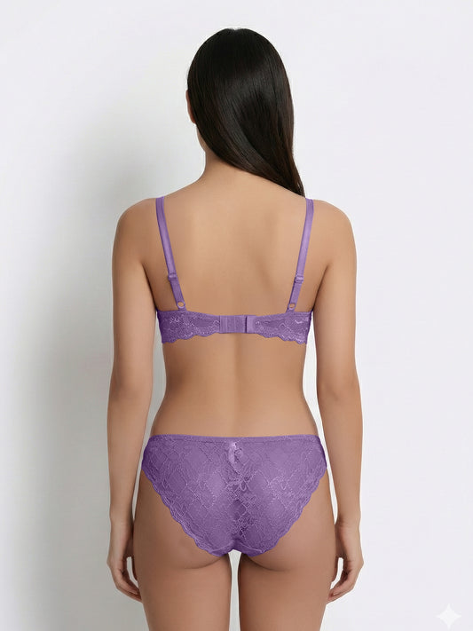 Sonari Women’s Camila Bridal Lace Bra and Panty Set | Padded Wire Free Bra, Medium Coverage, Adjustable Straps | Elegant Everyday and Occasion Wear| Camila