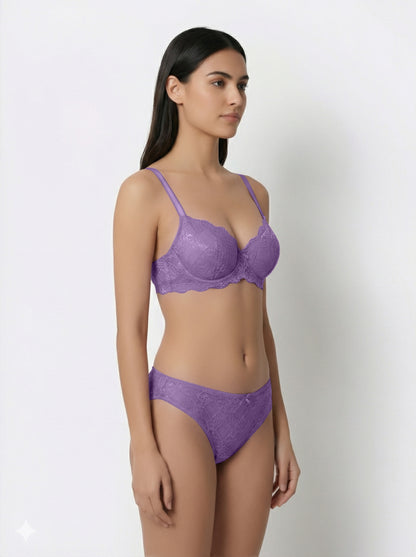 Sonari Women’s Camila Bridal Lace Bra and Panty Set | Padded Wire Free Bra, Medium Coverage, Adjustable Straps | Elegant Everyday and Occasion Wear| Camila