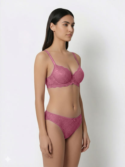 Sonari Women’s Camila Bridal Lace Bra and Panty Set | Padded Wire Free Bra, Medium Coverage, Adjustable Straps | Elegant Everyday and Occasion Wear| Camila