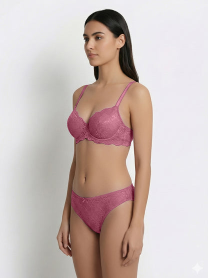 Sonari Women’s Camila Bridal Lace Bra and Panty Set | Padded Wire Free Bra, Medium Coverage, Adjustable Straps | Elegant Everyday and Occasion Wear| Camila