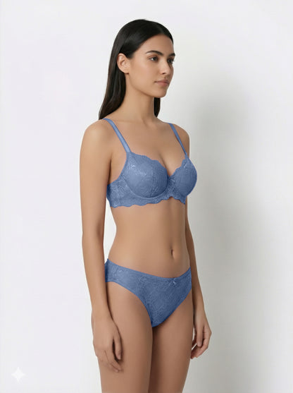 Sonari Women’s Camila Bridal Lace Bra and Panty Set | Padded Wire Free Bra, Medium Coverage, Adjustable Straps | Elegant Everyday and Occasion Wear| Camila