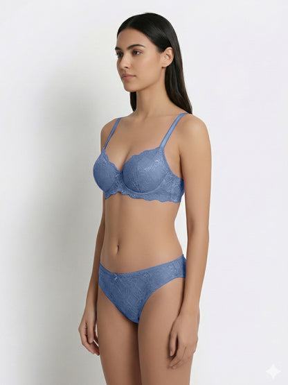 Sonari Women’s Camila Bridal Lace Bra and Panty Set | Padded Wire Free Bra, Medium Coverage, Adjustable Straps | Elegant Everyday and Occasion Wear| Camila