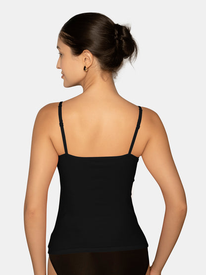 Full Coverage Non-Padded Wirefree Cotton Elastane Camisole with Adjustable Straps – CAMMY