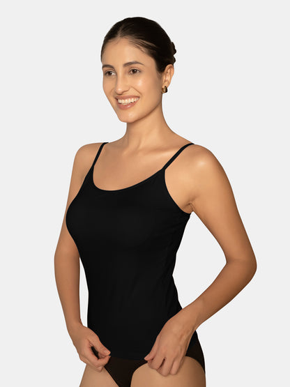 Full Coverage Non-Padded Wirefree Cotton Elastane Camisole with Adjustable Straps – CAMMY