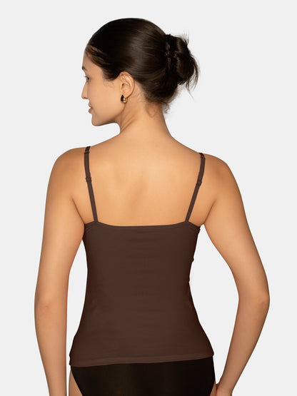 Full Coverage Non-Padded Wirefree Cotton Elastane Camisole with Adjustable Straps – CAMMY