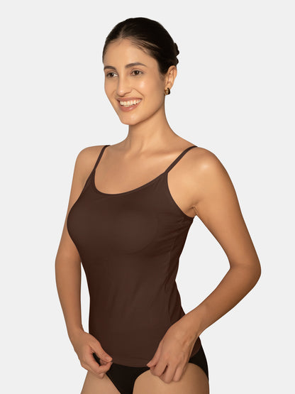Full Coverage Non-Padded Wirefree Cotton Elastane Camisole with Adjustable Straps – CAMMY