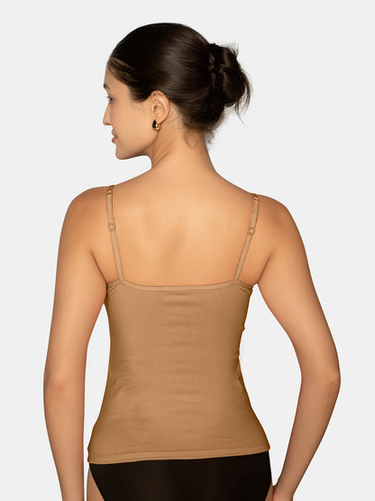 Full Coverage Non-Padded Wirefree Cotton Elastane Camisole with Adjustable Straps – CAMMY